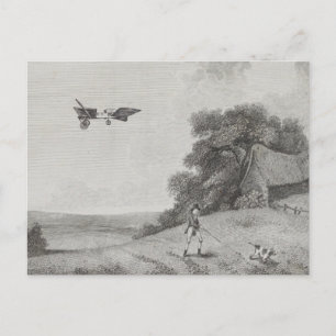 Bemannte Flugmaschinen-Kunstzeichnung Postkarte