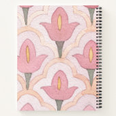 Bemerkenswert dekoratives Muster Watercolor Tulpen Notizblock (Rückseite)
