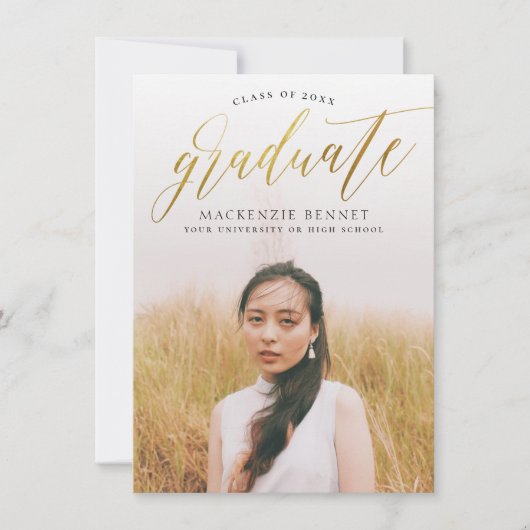 bemerkenswert | Gold Script Graduate Ankündigung (Vorderseite)