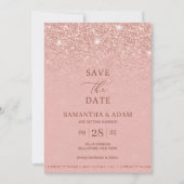 Bemerkenswerte glam Rose Gold Glitzer ombre Hochze Save The Date (Vorderseite)