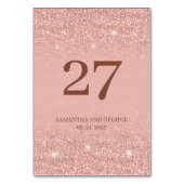 Bemerkenswerte Rose Gold Glitzer Glitzern Hochzeit Tischnummer (Vorderseite)