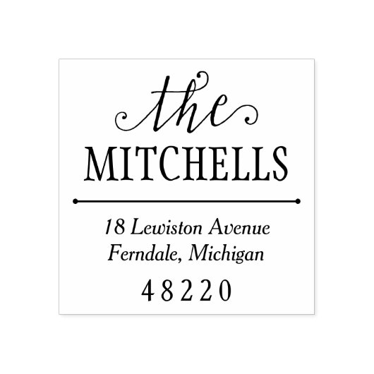 Bemerkenswerter Name Elegante Rücksendeadresse Gummistempel (Prägung)