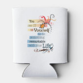 Bemerkenswertes Illustriertes Zitat von LIFE Dosenkühler (Rückseite)