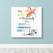 Bemerkenswertes Illustriertes Zitat von LIFE Leinwanddruck (Insitu (Holzboden))