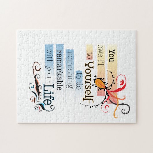 Bemerkenswertes Illustriertes Zitat von LIFE Puzzle (Horizontal)