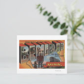 Bemidji, Minnesota - Große Buchstabenszenen Postkarte (Stehend Vorderseite)