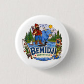 Bemidji Minnesota Paul Bunyan und Babe der Blaue O Button (Vorderseite)