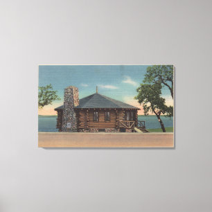 Bemidji, MN - Blick auf den Feuerplatz der Staaten Leinwanddruck