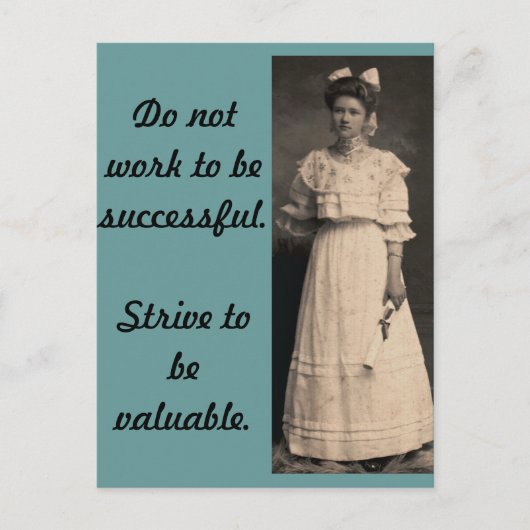 Bemühen, wertvoll zu sein postkarte (Vorderseite)