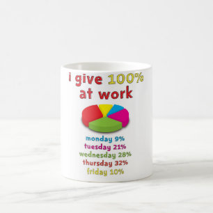Bemühung 100% bei der Arbeit Kaffeetasse