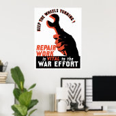 Bemühungen um den Zweiten Weltkrieg Poster (Heimbüro)