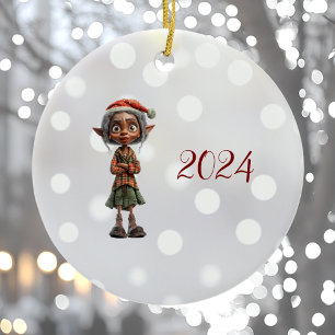 Bemused Oma Christmas Elf Keramik Ornament