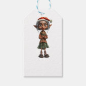 Bemused Oma Christmas Elf White Gift Tag Geschenkanhänger (Vorderseite)