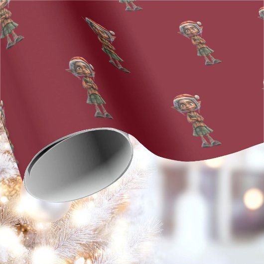 Bemused Oma Christmas Elf Wrapping Paper Geschenkpapier