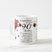 Bemuttern Sie 90. Geburtstag, Geschenk-Tassen-90. Kaffeetasse (Vorderseite Links)