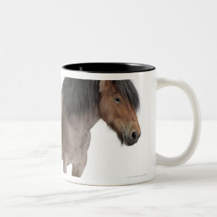 Bemuttern Sie und fohlen Sie lächelnd, belgisches Zweifarbige Tasse
