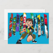 Ben 10 Alien Collection Graphic Einladungspostkarte (Vorne/Hinten)