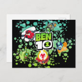 Ben 10 Alien Forms Bubble Graphic Einladungspostkarte (Vorne/Hinten)