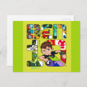 Ben 10 Alien Logo Einladungspostkarte (Vorne/Hinten)