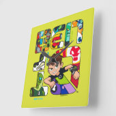 Ben 10 Alien Logo Quadratische Wanduhr (Winkel)