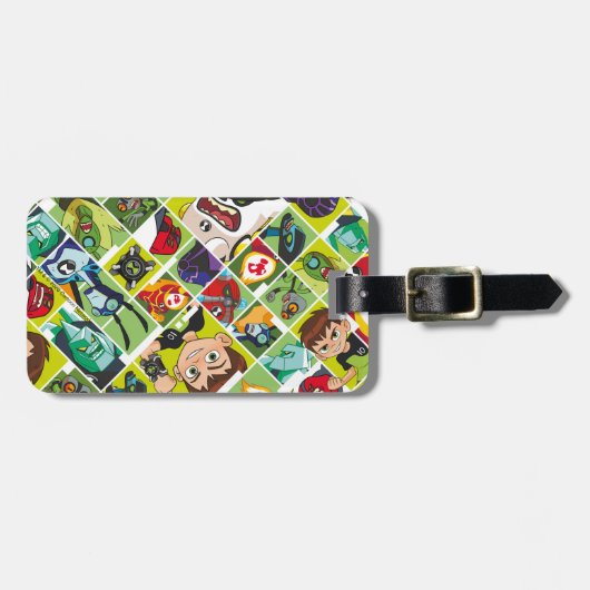 Ben 10 Alien Tile Pattern Gepäckanhänger (Vorderseite horizontal)