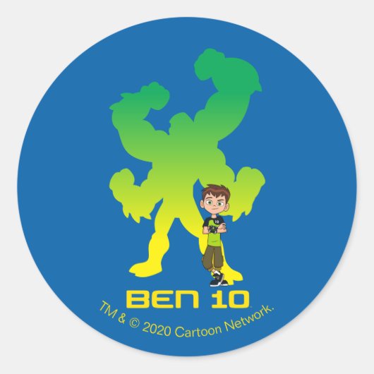 Ben 10 & Four Arms Shadow Runder Aufkleber (Vorderseite)
