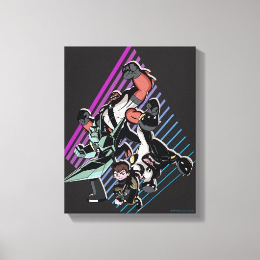 Ben 10 Retro Alien Group Graphic Leinwanddruck (Vorderseite)