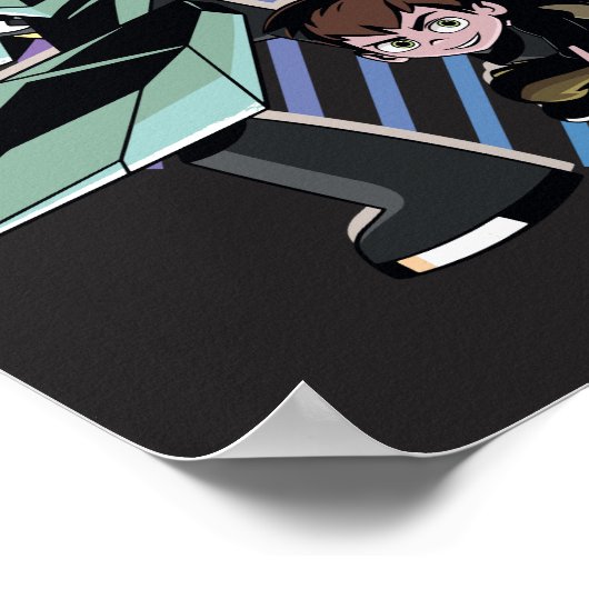Ben 10 Retro Alien Group Graphic Poster (Ecke)