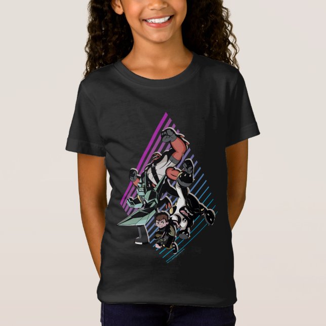 Ben 10 Retro Alien Group Graphic T-Shirt (Vorderseite)
