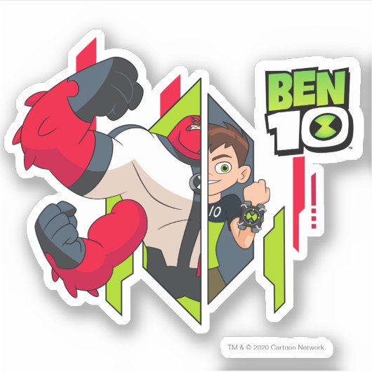 Ben 10 Vier Waffen DNA-Transformation Aufkleber (Vorderseite)