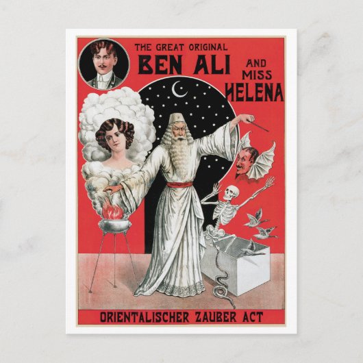 Ben Ali ~ Illusionist Magician Vintag Magician Mag Postkarte (Vorderseite)