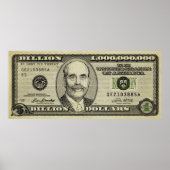 Ben Bernanke Billion Bank Note Print Poster (Vorne)