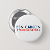 Ben Carson für Knopf Präsidenten 2016 Button (Vorne & Hinten)