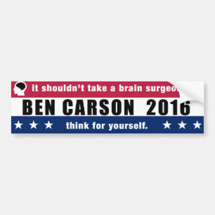 Ben Carson für Präsidenten 2016 denken für selb Autoaufkleber