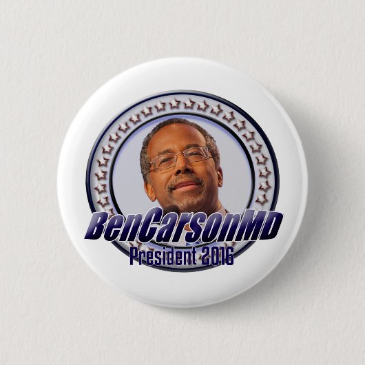 Ben Carson für Präsidenten Button (Vorderseite)