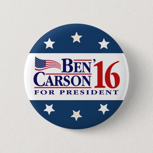 Ben Carson für Präsidenten Button (Vorderseite)