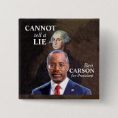 Ben Carson für Präsidenten Button (Vorderseite)