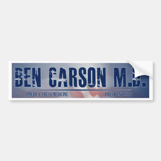 Ben Carson M.D. für Präsidenten Autoaufkleber (Vorne)