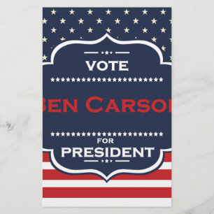 ben carson präsident briefpapier