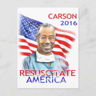 Ben Carson-Resuscitate America Flag 2016 USA Postkarte