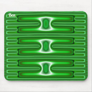 BEN ~ CHRISTMAS ~ Black Green White Mousepad