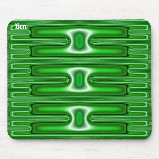 BEN ~ CHRISTMAS ~ Black Green White Mousepad (Vorne)