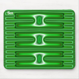 BEN ~ CHRISTMAS ~ Black Green White Mousepad