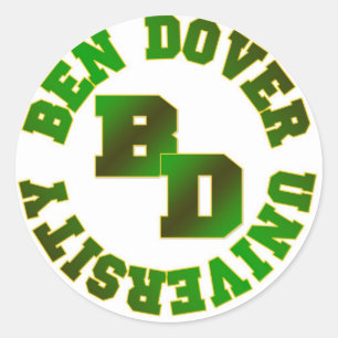 Ben Dover University Runder Aufkleber