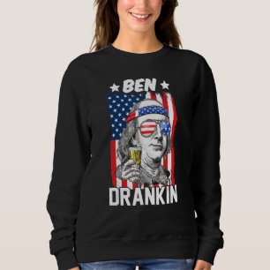 Ben Drankin 4. Juli Amerikanische Flagge Benjamin  Sweatshirt