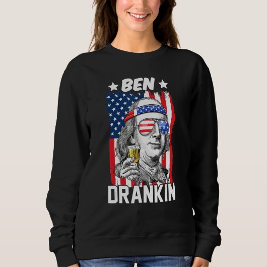 Ben Drankin 4. Juli Amerikanische Flagge Benjamin  Sweatshirt (Vorderseite)