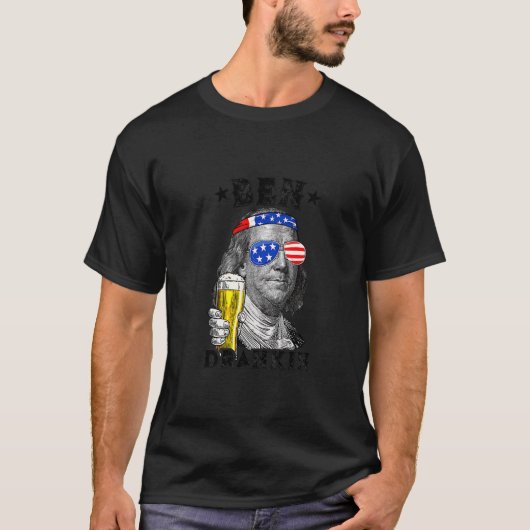 Ben Drankin 4. Juli Benjamin Franklin Drink B T-Shirt (Vorderseite)