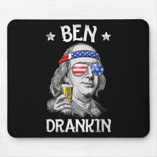 Ben Drankin 4. Juli Benjamin Franklin Männer Amer Mousepad (Vorne)