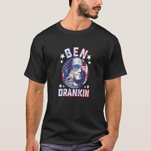 Ben Drankin 4. Juli Benjamin Franklin Männer Fraue T-Shirt (Vorderseite)