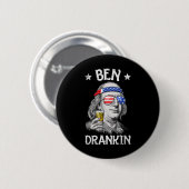 Ben Drankin 4. Juli Benjamin Franklin Men Amer Button (Vorne & Hinten)